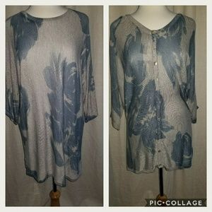 MarlaWynne Reversible 3/4 Sleeve Cardigan Sweater